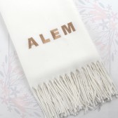 ALEM LOGO NAKIŞLI PASHMİNA ŞAL