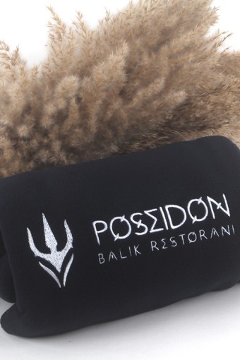 POSEİDON BALIK RESTORANI LOGO NAKIŞLI POLAR ŞAL